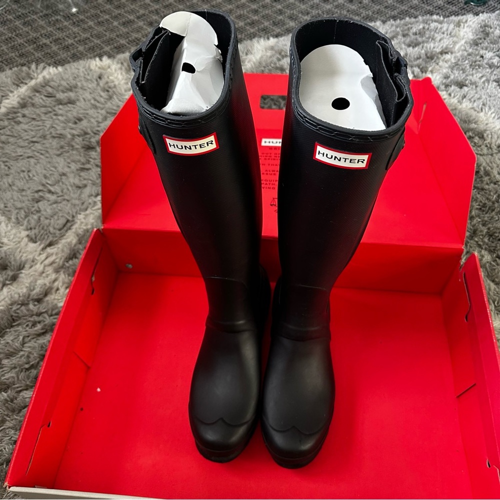 Hunter Original Slim TexLeg Zipper Rain Boots *Sz 9 - Picture 3 of 17